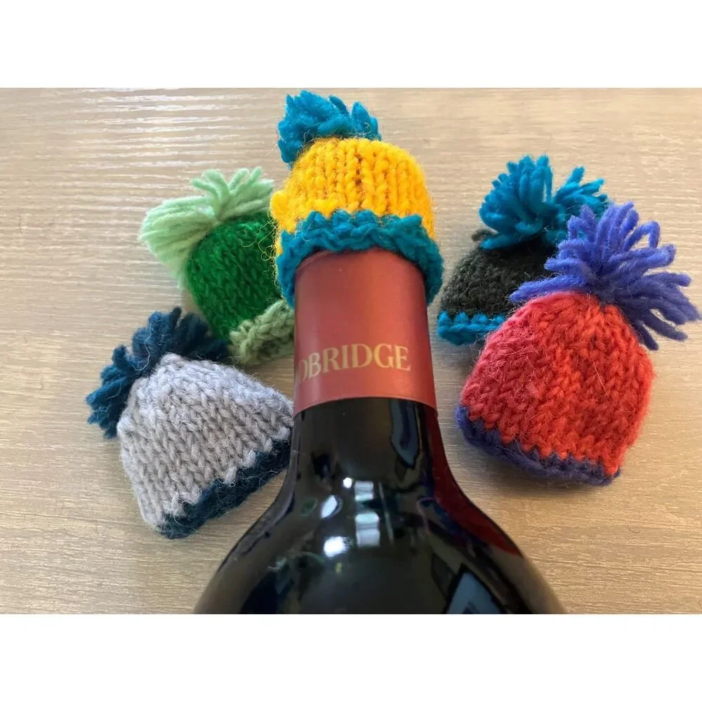 set of 5 wine topper hats